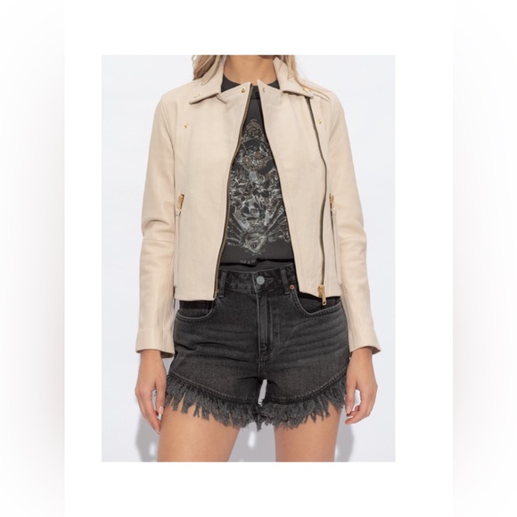 All Saints Dalby Leather Biker Jacket - Picture 8 of 14